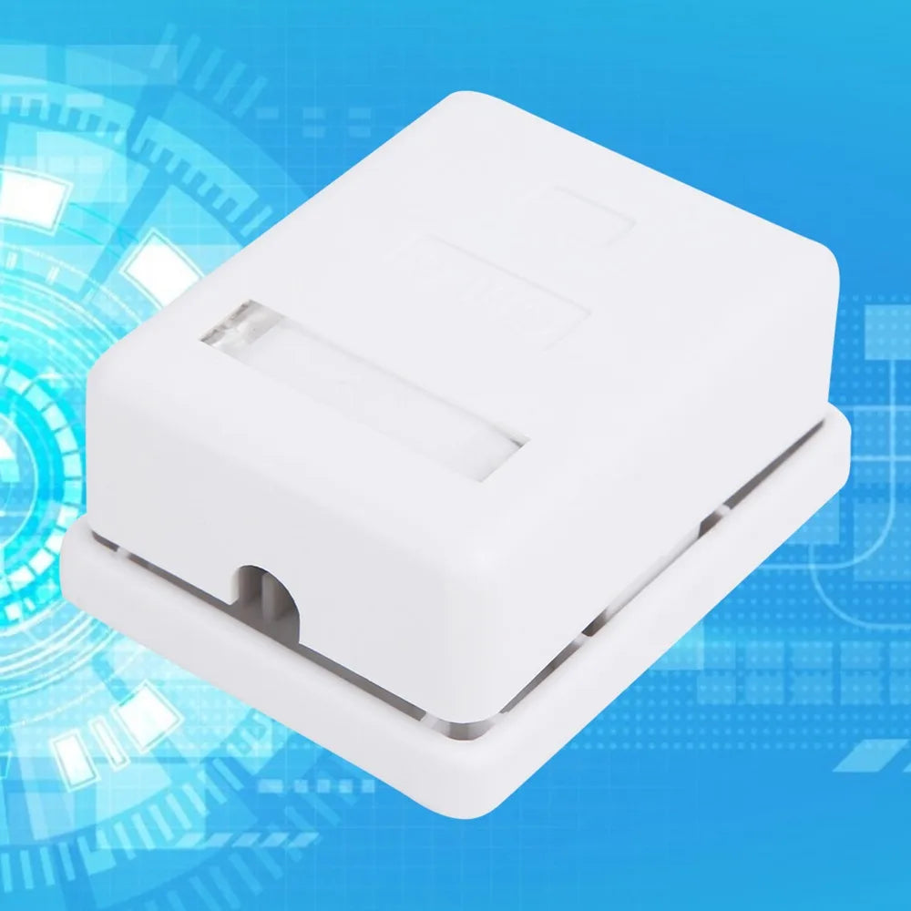 2Pcs Cat6 RJ45 Surface Mount Box Non-Shielded Single Port Surface Mount Box RJ45-8P8C ABS Single Port Mount Box Network