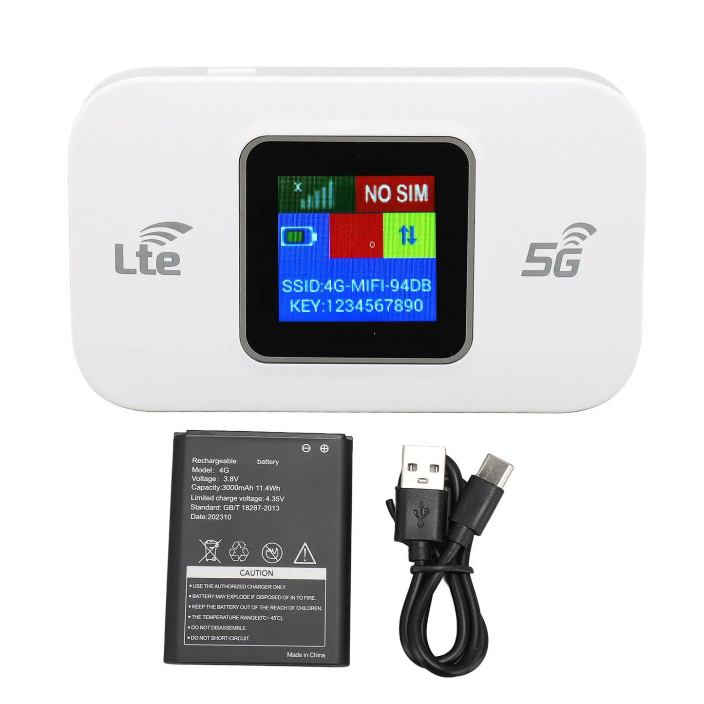 4G LTE WiFi Modem Hotspot Professional 300Mbps High Speed Color Screen 4G Mobile WiFi Router for Mobile Phone Laptop Tablet