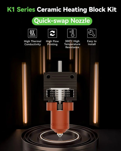 Creality 2025 New Version K1 Series Ceramic Heating Block Kit Terminal with Buckle Compatible with K1/K1 Max/K1C/K1 SE