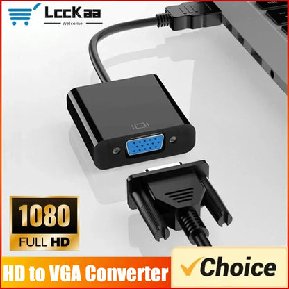 HDTV To VGA Adapter High Speed HDMI-compatible To VGA Converter Male To VGA Female HD Scaler Video Cable Cord for PC Laptop