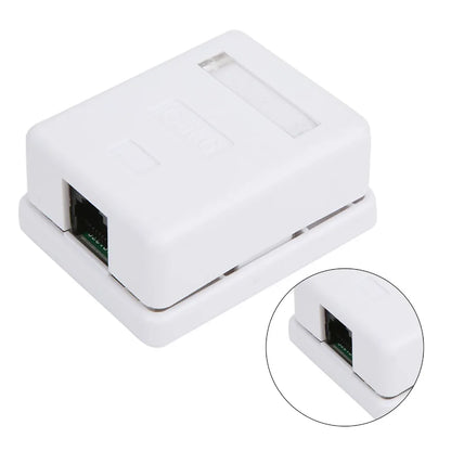 2Pcs Cat6 RJ45 Surface Mount Box Non-Shielded Single Port Surface Mount Box RJ45-8P8C ABS Single Port Mount Box Network