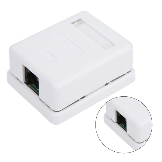 2Pcs Cat6 RJ45 Surface Mount Box Non-Shielded Single Port Surface Mount Box RJ45-8P8C ABS Single Port Mount Box Network