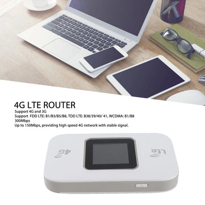 4G LTE WiFi Modem Hotspot Professional 300Mbps High Speed Color Screen 4G Mobile WiFi Router for Mobile Phone Laptop Tablet
