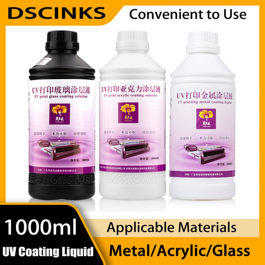UV Pre-Coating Primer 1000ml For UV Flatbed Printer Curing Ink For Printing On Acrylic Glass Metal Materials UV Coating Liquid