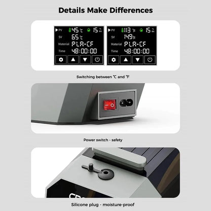 Creality Space Pi Filament Dryer 360° Hot-Air Heating 1KG 3D Printer Filament Dryer Box For Creality K1 C/ Ender 3 V3 KE /SE