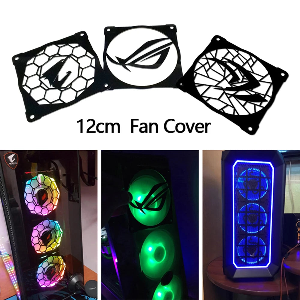 3Pcs/lot DIY 12cm*12cm Fan Radiator Grill Cover  Acrylic Fan Cover for 120mm Fan Cooling Logo for Computer Case Cooler