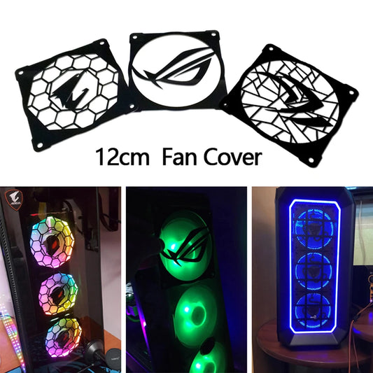 3Pcs/lot DIY 12cm*12cm Fan Radiator Grill Cover  Acrylic Fan Cover for 120mm Fan Cooling Logo for Computer Case Cooler