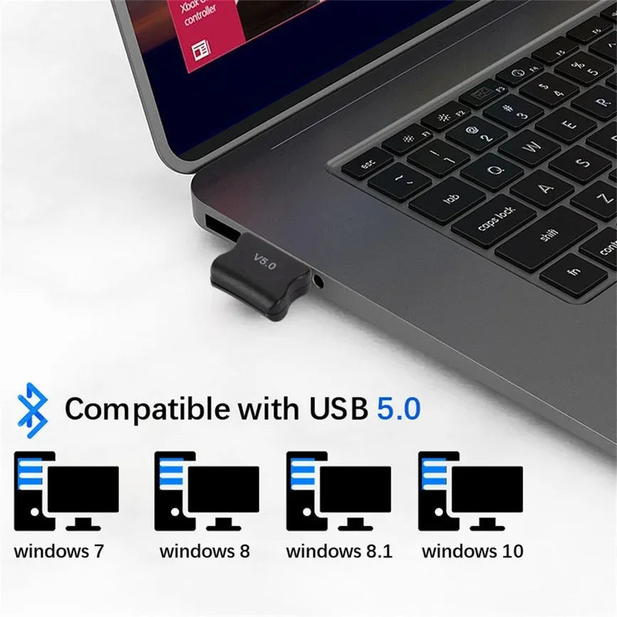USB Bluetooth Adapter 5.0 Wireless USB Bluetooth Receiver Transmitter USB Bluetooth Audio Receiver Dongle for Computer PC Laptop
