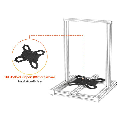 3D Printer Upgrade Y Axis Hot Bed Support Plate 3D Parts for 310mm Aluminum Heatbed Hotbed Platform compatibility Linear Rail