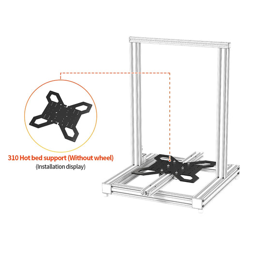3D Printer Upgrade Y Axis Hot Bed Support Plate 3D Parts for 310mm Aluminum Heatbed Hotbed Platform compatibility Linear Rail