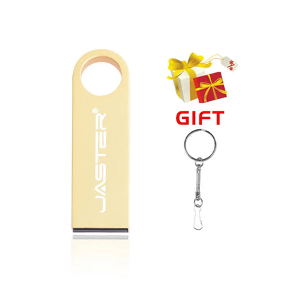 JASTER Metal USB 2.0 Flash Drives 128GB High Speed Pen Drive 64GB 32GB with Key Chain Memory Stick 16GB Creative Gift USB Stick