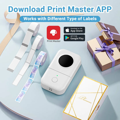 Phomemo D30 Label Printer Mini Printer Pocket Thermal Label Maker Wireless Sticker Pocket Portable Printer Various Label Paper