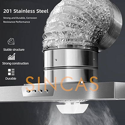 Stainless Steel Range Hood Exhaust Fan With Built In Light Kitchen Ventilation Extractor Fan For Stove Wall Mount Range Hood