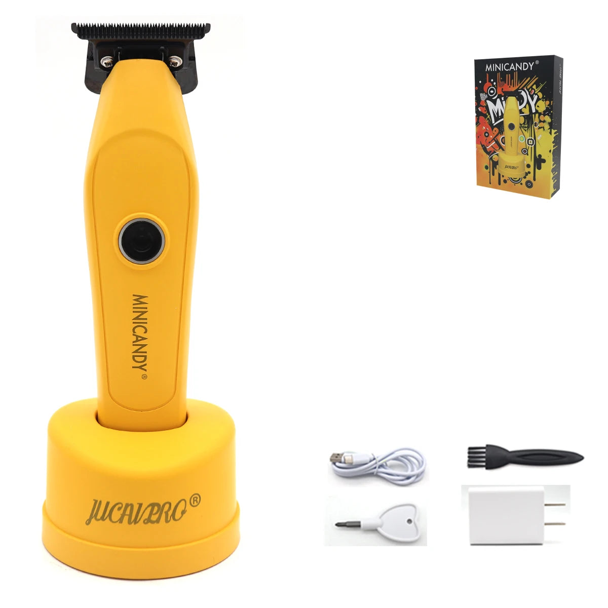 JUCAI MINICANDY JC08 Men's Hair Clipper DLC Zero Gapped Brushless Motor with Base Charger Professional Trimmer Finishing Machine