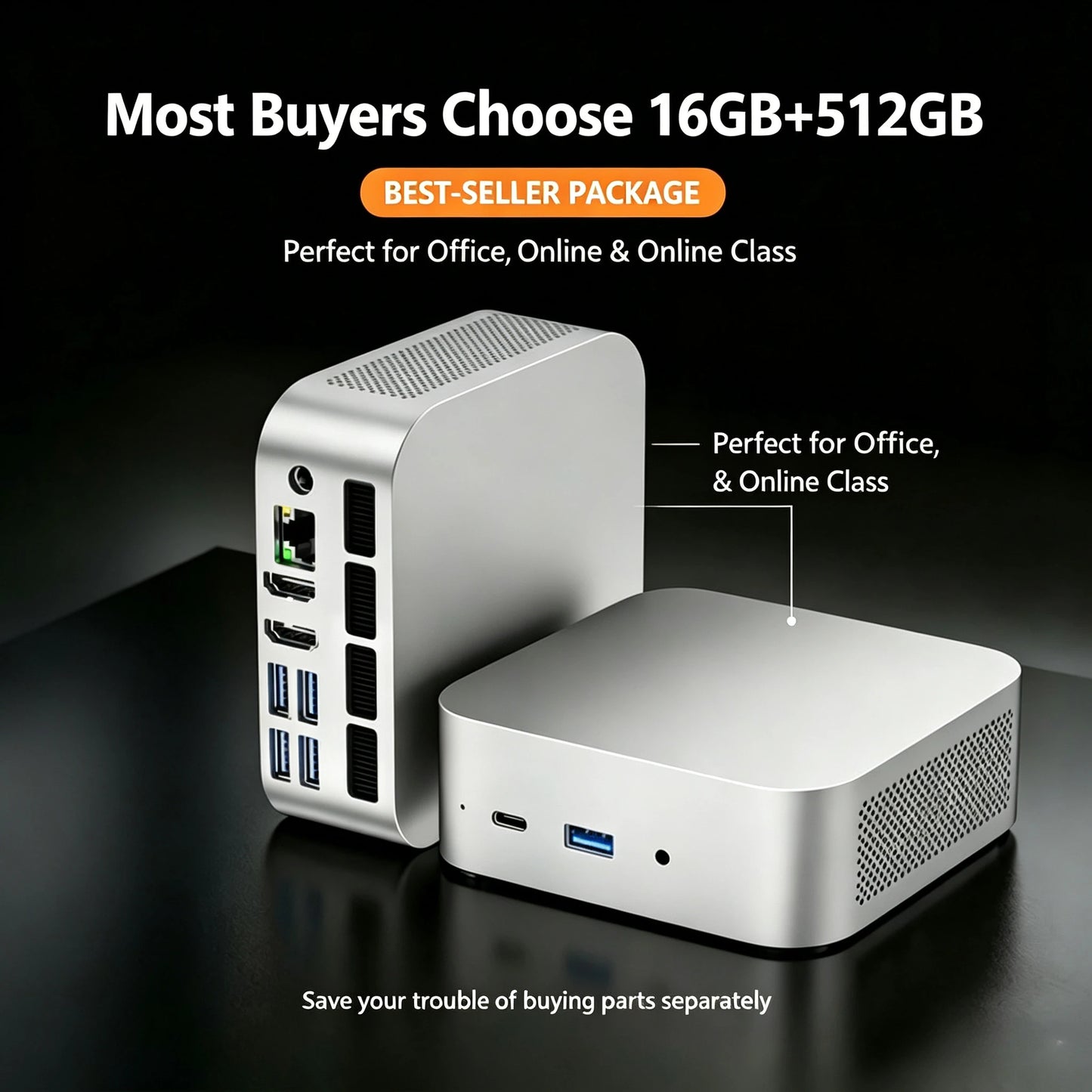 SZBOX MINI PC Ryzen 7 8745HS / Ryzen 5 7640HS Windows 11 Pro DDR5 NVME SSD WIIF6 BT5.2 USB-C Desk Office Mini PC