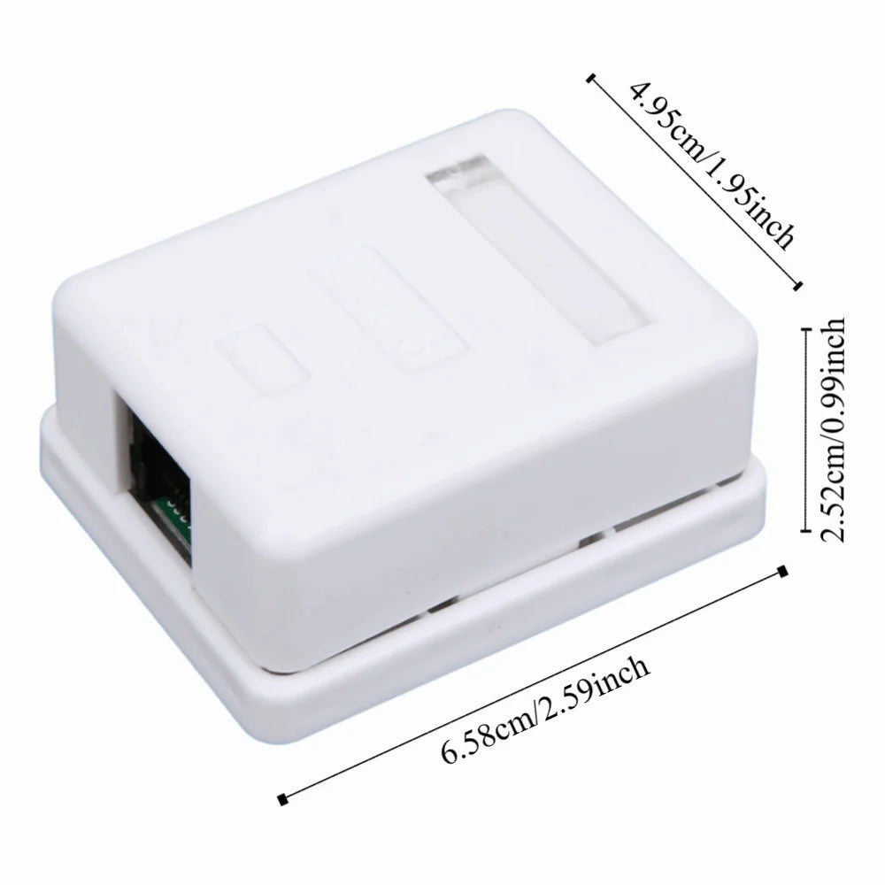 2Pcs Cat6 RJ45 Surface Mount Box Non-Shielded Single Port Surface Mount Box RJ45-8P8C ABS Single Port Mount Box Network