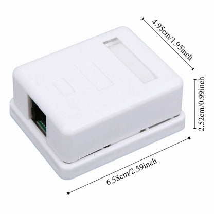2Pcs Cat6 RJ45 Surface Mount Box Non-Shielded Single Port Surface Mount Box RJ45-8P8C ABS Single Port Mount Box Network