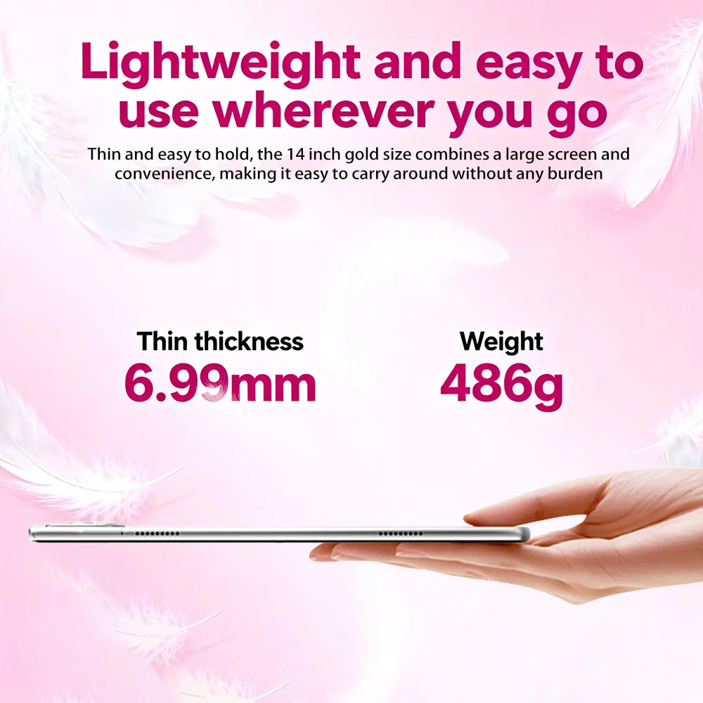 Android 15 10'' Tablet 8+128GB Ultra Slim Lightweight Kids Education Tablet with Full Set Keyboard Mouse Stylus Case Dual Speaker Home Office Tablet