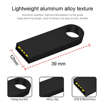 Metal USB 2.0 Flash Drive Pendrive 16GB 32GB 64GB High Speed Memory Stick U Disk 128GB Key Ring Gift 8GB