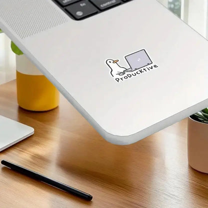 5Pcs Cute Goose Laptop Stickers, Perfect for DIY Computer Decoration, Waterproof and Removable, Great Adults Gift