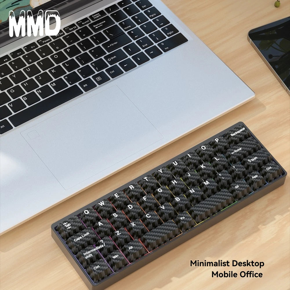 MMD KM40 Mechanical Keyboard Wireless Tri-mode O-Ring Hot-Swap Custom Designer 40% Aluminum Office Gaming Keyboard VIA/QMK Gift