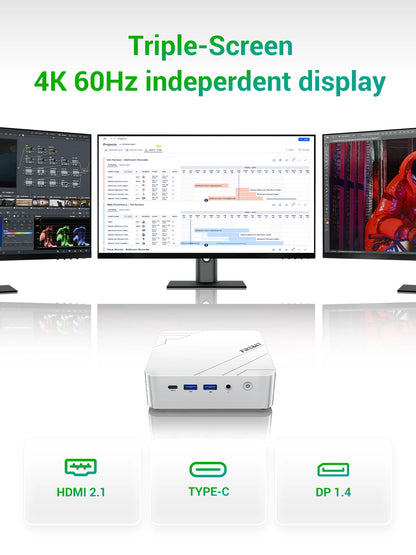 FIREBAT F1 MINI PC AMD Ryzen 7 H255 LPDDR5 16GB RAM 512GB SSD WIFI6 BT5.2 Portable Desktop MINI-PC Windows 11 Desktop Computer