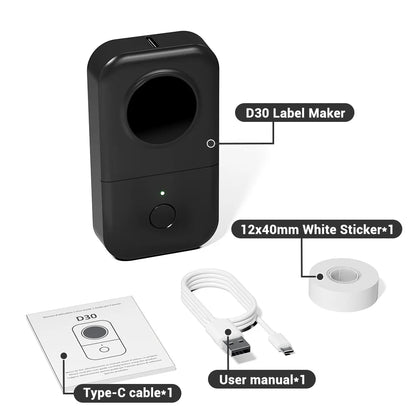 Phomemo D30 Label Printer Mini Printer Pocket Thermal Label Maker Wireless Sticker Pocket Portable Printer Various Label Paper