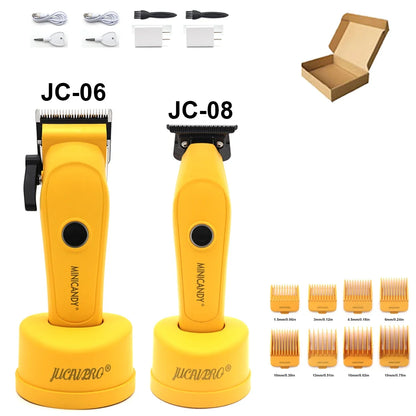 JUCAI MINICANDY JC08 Men's Hair Clipper DLC Zero Gapped Brushless Motor with Base Charger Professional Trimmer Finishing Machine