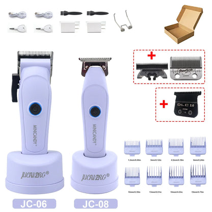 JUCAI MINICANDY JC08 Men's Hair Clipper DLC Zero Gapped Brushless Motor with Base Charger Professional Trimmer Finishing Machine