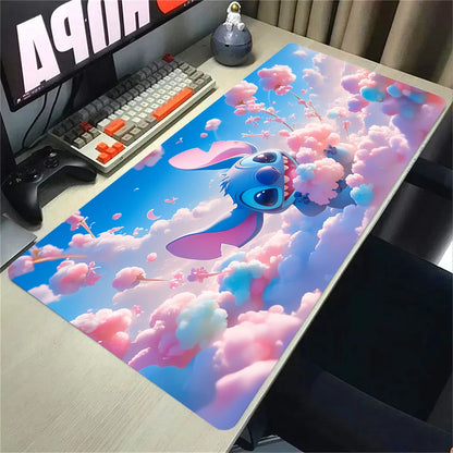 Cute Anime Stitch Mousepad Locking Edge Non-slip Mouse Pad HD Printing Computer Gamers Mausepad XXL Keyboard E-Sports Deskmat