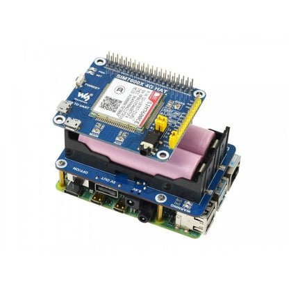 Waveshare Uninterruptible Power Supply UPS HAT for Raspberry Pi 4B/3B, Stable 5V Power Output，The 18650 batteries NOT included