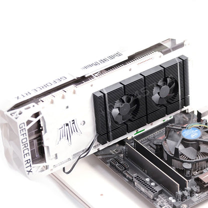 Graphics Card GPU Backplate Cooling Radiator For RTX 3090 4090 Backplane Memory VRAM Heatsink 2X PWM Fan VGA Backboard Cooler