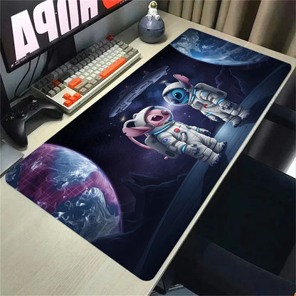 Cute Anime Stitch Mousepad Locking Edge Non-slip Mouse Pad HD Printing Computer Gamers Mausepad XXL Keyboard E-Sports Deskmat