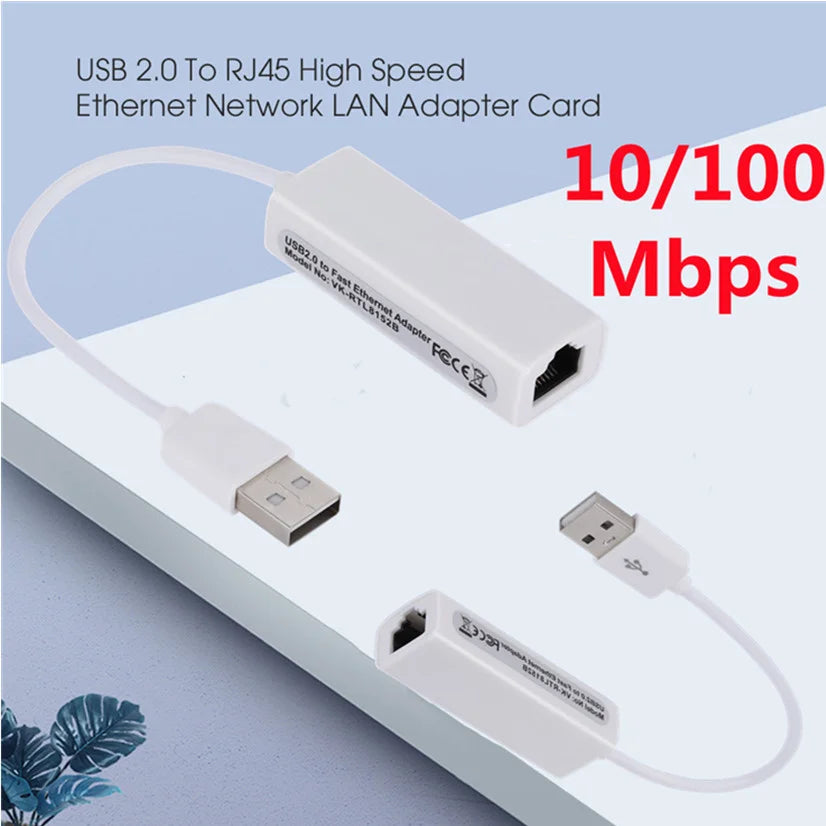 Portable USB 2.0 To RJ45 Network Card 10/100Mbps USB To RJ45 Ethernet Lan Adapter for PC Laptop Windows XP 7 8
