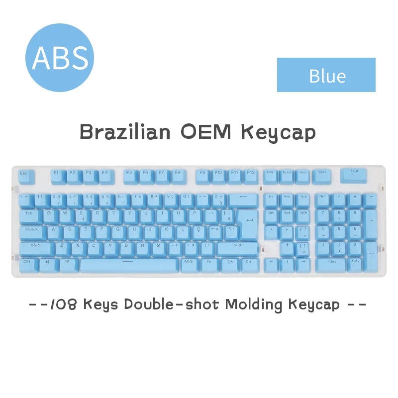 108 Keys Mechanical Keyboard Keycaps Brazilian Abnt2 Layout Keycap OEM Profile ABS Keycaps Double Shot Backlit Minimalism Key Ca