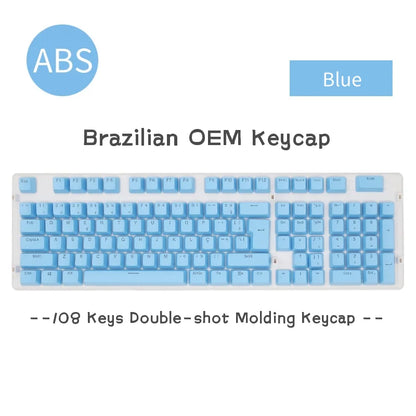 108 Keys Mechanical Keyboard Keycaps Brazilian Abnt2 Layout Keycap OEM Profile ABS Keycaps Double Shot Backlit Minimalism Key Ca