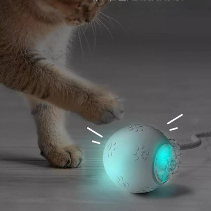 POPO Smart Automatic Cat Teasing Ball Indoor Pet Interactive Rolling Ball Electric Pet Ball Toy Simulated Tail For Cats