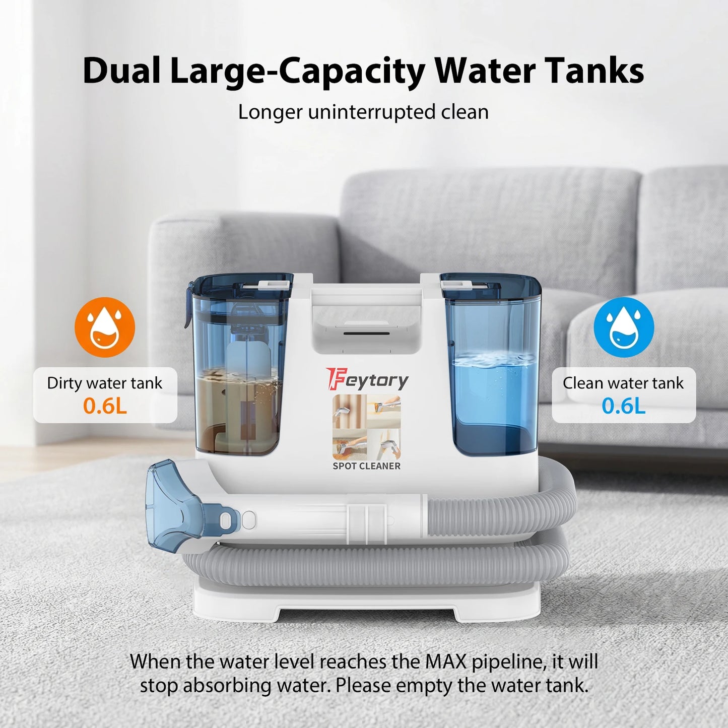 430W 15kpa Portable Carpet Cleaner Vacuum Cleaner Deep Clean Pet Stains Upholstery Cleaner Pet Special Stain Cleaner