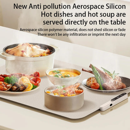 Electric Warming Tray Food Warmer Plate Foldable Portable Smart Food Fast Heating Mat Electric Warming Tray Food Warming Board