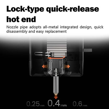 3PK 0.4MM 0.6MM 0.8MM Kobra X Nozzles Integrated Hardened Steel Nozzles Hotend Quick-Detachable Extruder Print Head Kit Hot End