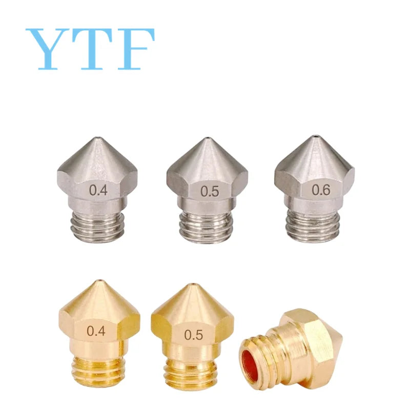 1-50PCS 3D Printers Parts MK10 Nozzle 0.2/0.3/0.4/0.5/0.6/ 0.8mm Copper M7 Threaded Part For Extrusion 1.75mm Filament Brass