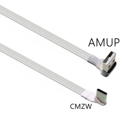 2M 3M USB-C Type C Male straighten/UP Down Angled 90 Degree to USB 2.0 Male Data Cable USB Type-c Flat Cable 0.1m/0.2m/0.5m/1m