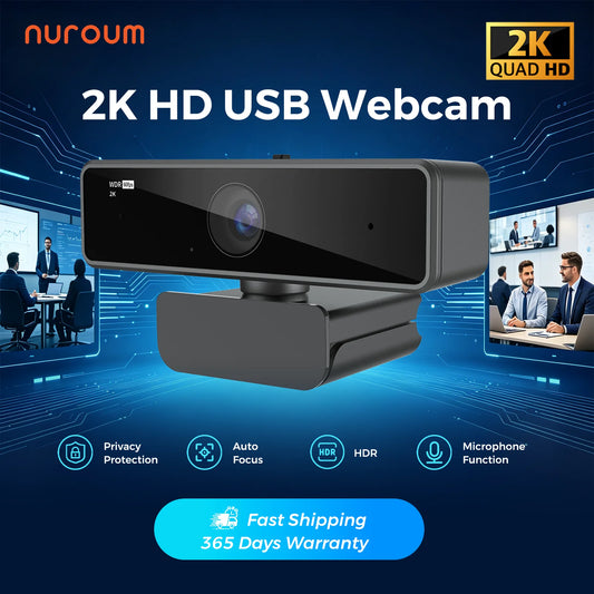 NUROUM V11 Webcam 1080P 60FPS Supports 2K 30FPS Dual Noise Cancelling Mic Mini USB Camera For Laptop Zoom Streaming Video Call