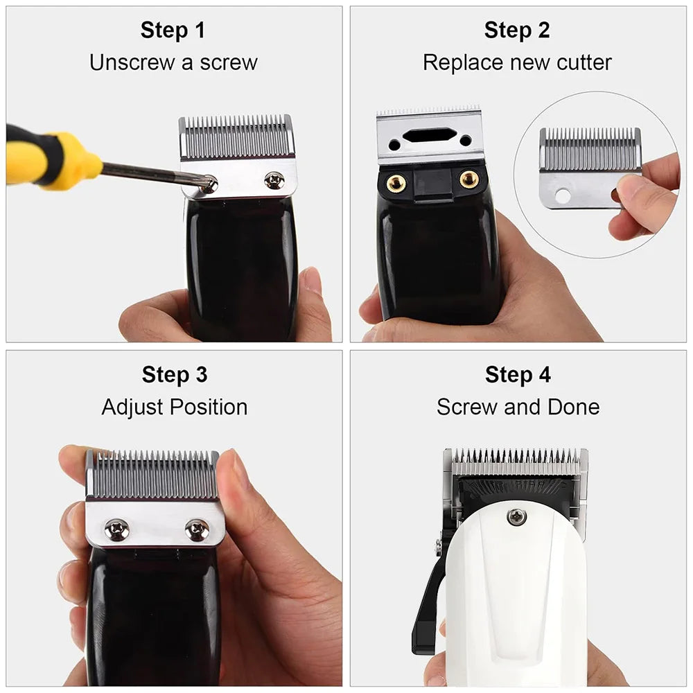 Professional 2-Hole Replacement Clipper Blade Fit For Wahl Super Taper & 8466 Cordless Magic Clip 8591# & Andis Hair Clippers