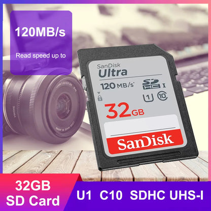 SanDisk Memory Card Extreme SD Card 4K UHD 32GB SDHC 64GB 128GB 256GB SDXC C10 U3 V30 up to 180M/s For 1080p 3D Full HD Camera