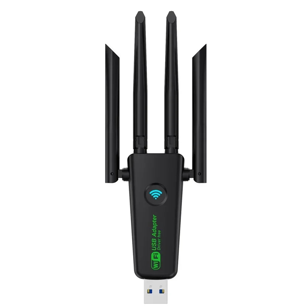 1200Mbps WiFi USB Adapter 2.4G+5Ghz Wi-Fi Dongle 4 Antenna 802.11AC USB3.0 High-Speed Wireless Card Receiver PC/Laptop