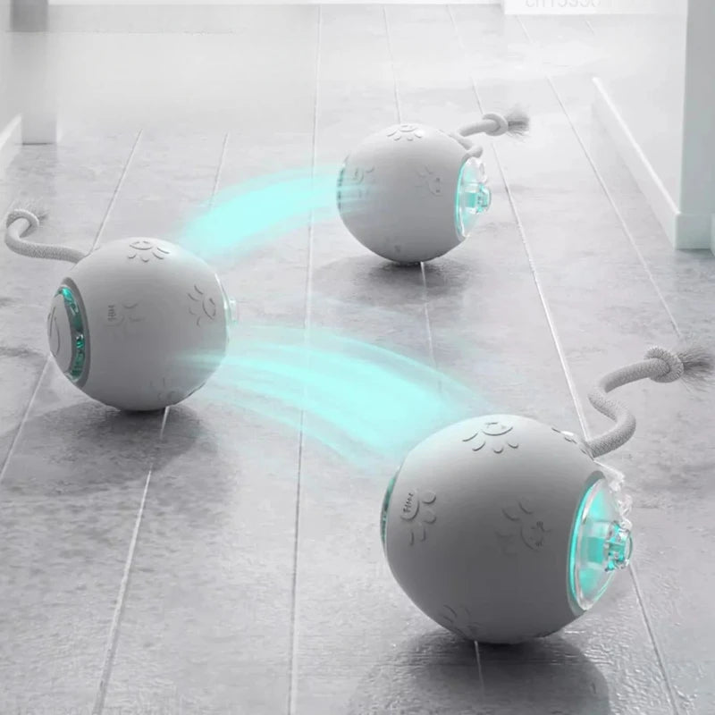 POPO Smart Automatic Cat Teasing Ball Indoor Pet Interactive Rolling Ball Electric Pet Ball Toy Simulated Tail For Cats