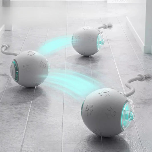 POPO Smart Automatic Cat Teasing Ball Indoor Pet Interactive Rolling Ball Electric Pet Ball Toy Simulated Tail For Cats