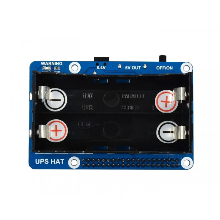 Waveshare Uninterruptible Power Supply UPS HAT for Raspberry Pi 4B/3B, Stable 5V Power Output，The 18650 batteries NOT included