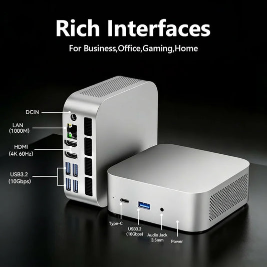 SZBOX MINI PC Ryzen 7 8745HS / Ryzen 5 7640HS Windows 11 Pro DDR5 NVME SSD WIIF6 BT5.2 USB-C Desk Office Mini PC